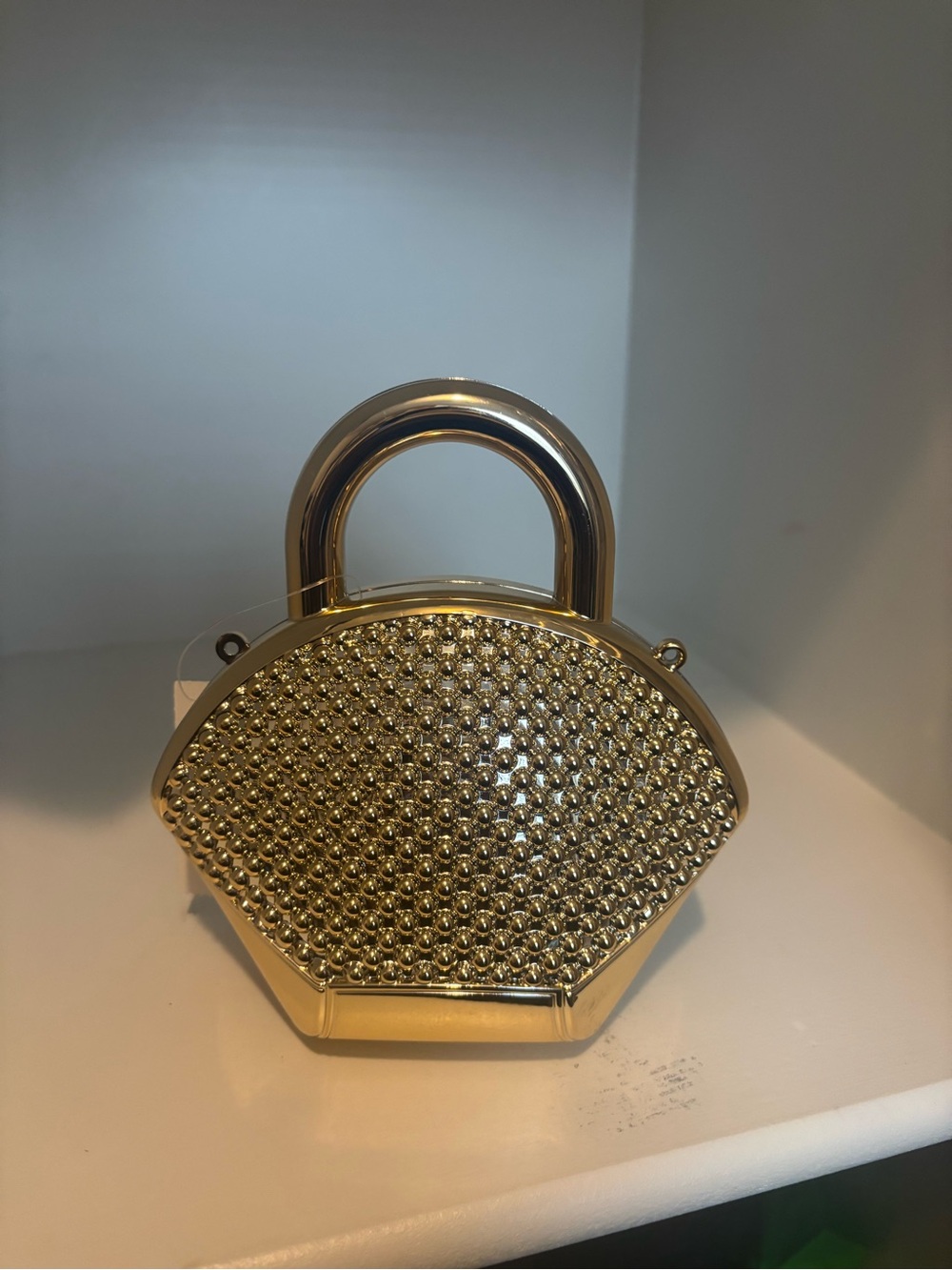 Gold Crystal-Embellished Women’s Mini Handbag